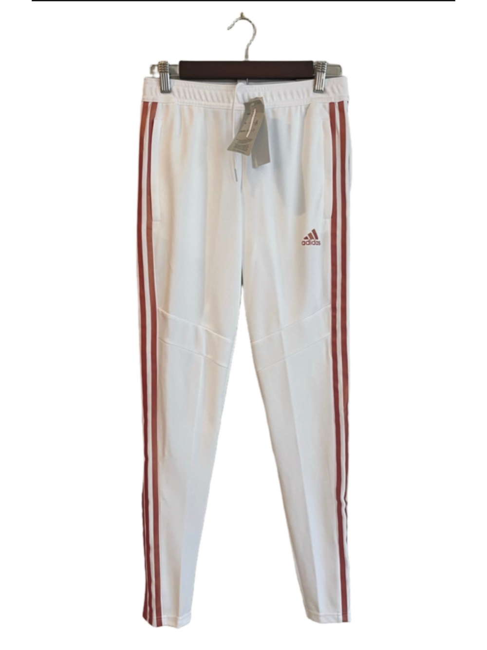 Adidas Tiro 19 Womens Training Pants White Pink Stripe Joggers XS NWT